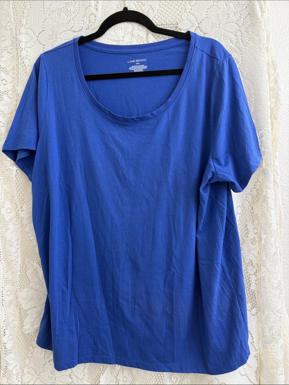 Lane Bryant Royal Blue Scoop Neck Short Sleeve Tee